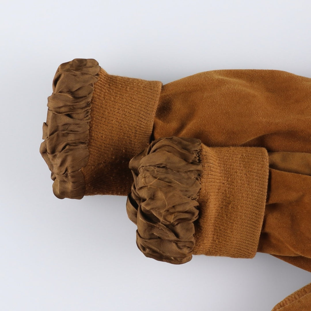 FOVER Balster Jacket, Suede Leather Blouson, Made in Italy, Men's Size L, Vintage unclear brown type Vintage Second Hand