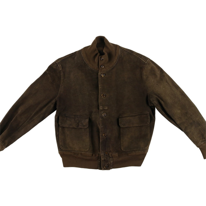 Vintage RUPP AND TAURECK LODEN-FREY suede leather blouson/balster jacket, men's size M Genuine Leather Suede Leather brown type Vintage Second Hand