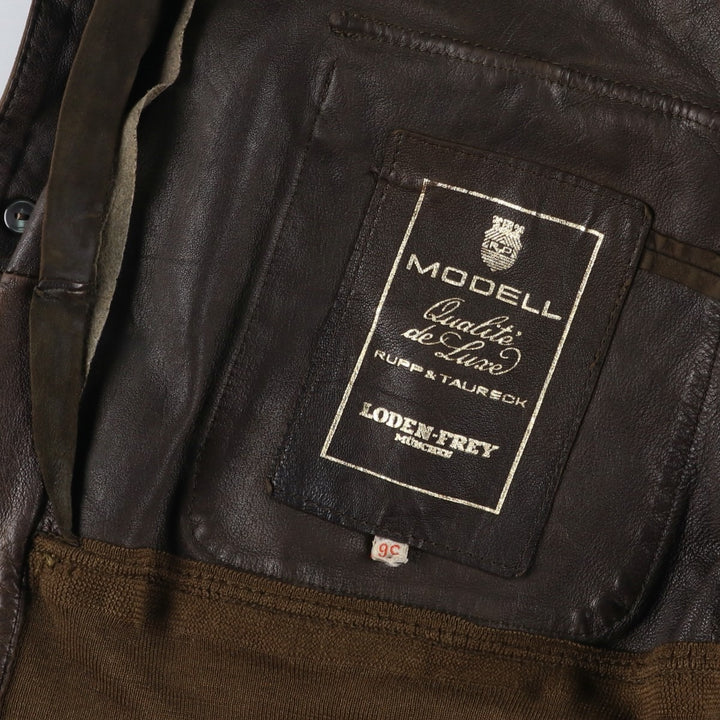 Vintage RUPP AND TAURECK LODEN-FREY suede leather blouson/balster jacket, men's size M Genuine Leather Suede Leather brown type Vintage Second Hand