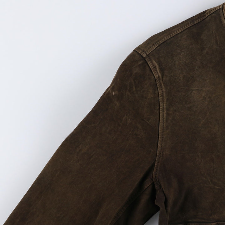 Vintage RUPP AND TAURECK LODEN-FREY suede leather blouson/balster jacket, men's size M Genuine Leather Suede Leather brown type Vintage Second Hand