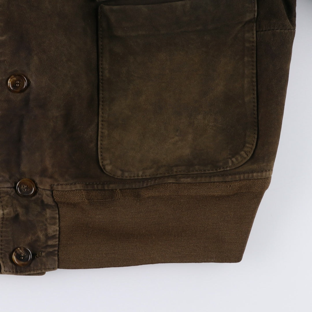 Vintage RUPP AND TAURECK LODEN-FREY suede leather blouson/balster jacket, men's size M Genuine Leather Suede Leather brown type Vintage Second Hand