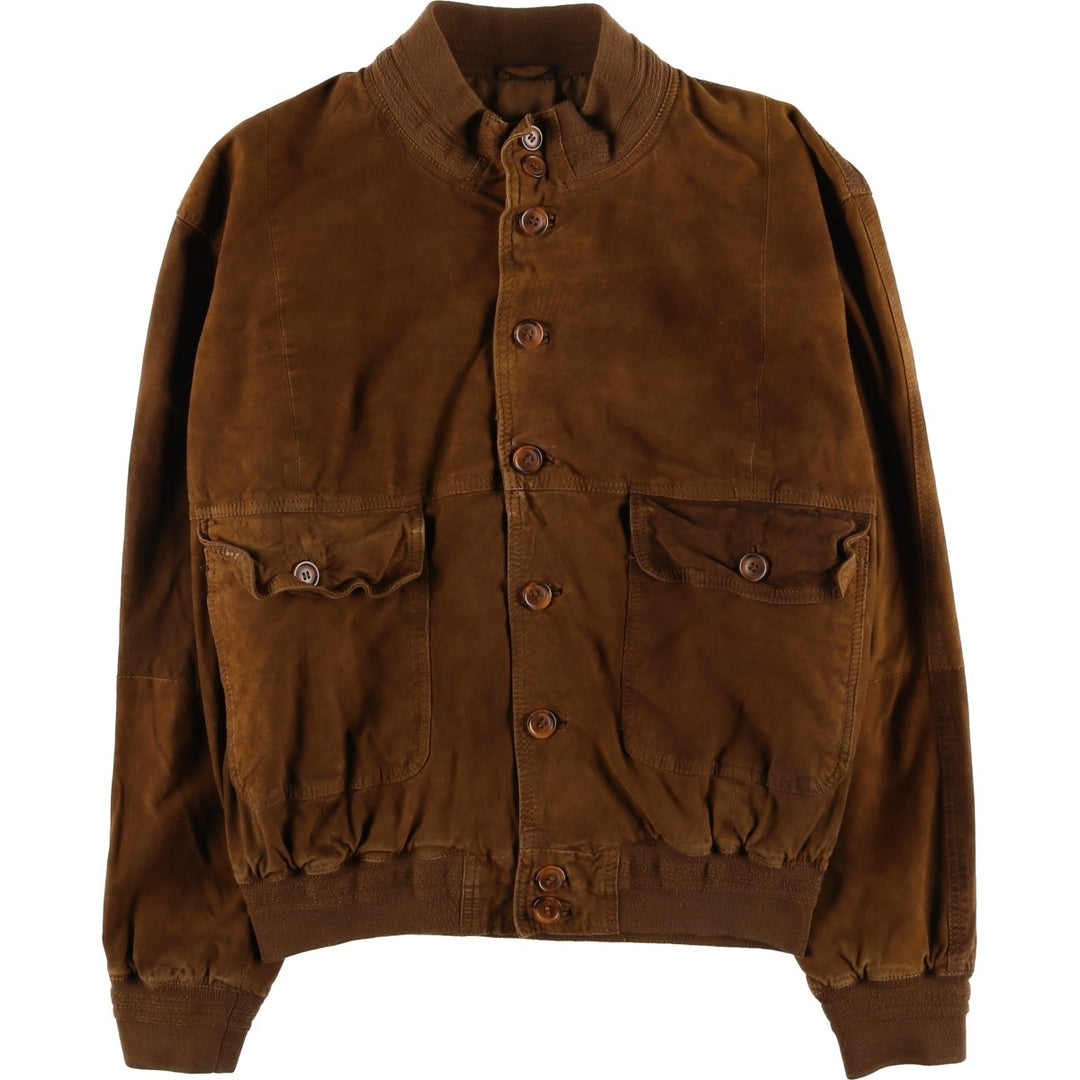 VERA PELLE Balster Jacket, Suede Leather Blouson, Men's Size Medium, Vintage unclear brown type Vintage Second Hand