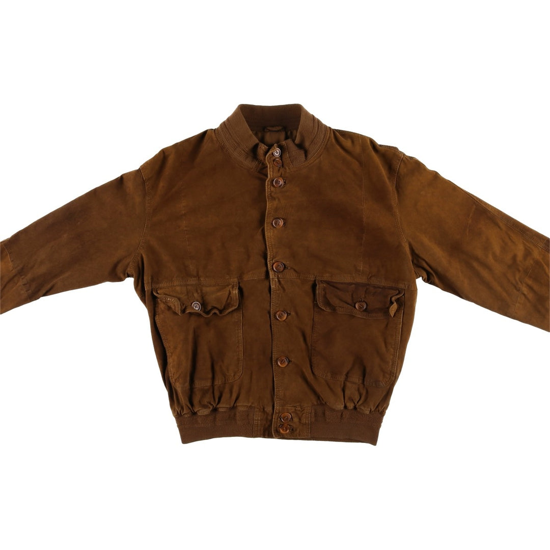 VERA PELLE Balster Jacket, Suede Leather Blouson, Men's Size Medium, Vintage unclear brown type Vintage Second Hand