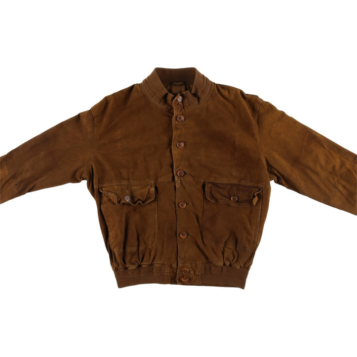 VERA PELLE Balster Jacket, Suede Leather Blouson, Men's Size Medium, Vintage unclear brown type Vintage Second Hand
