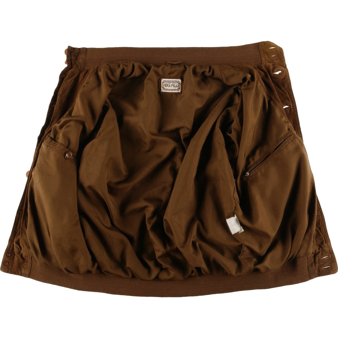 VERA PELLE Balster Jacket, Suede Leather Blouson, Men's Size Medium, Vintage unclear brown type Vintage Second Hand