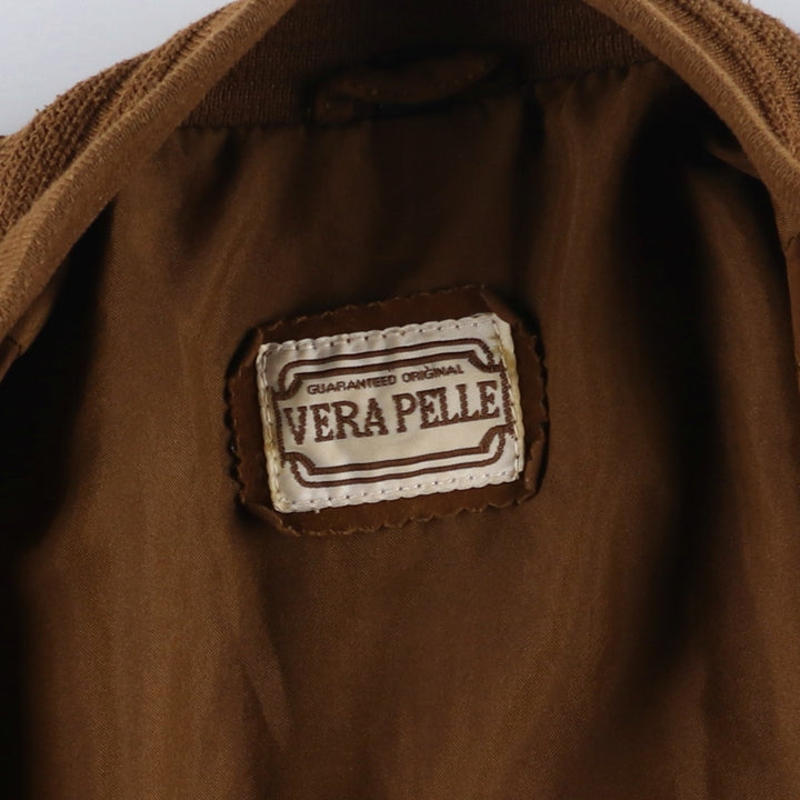 VERA PELLE Balster Jacket, Suede Leather Blouson, Men's Size Medium, Vintage unclear brown type Vintage Second Hand