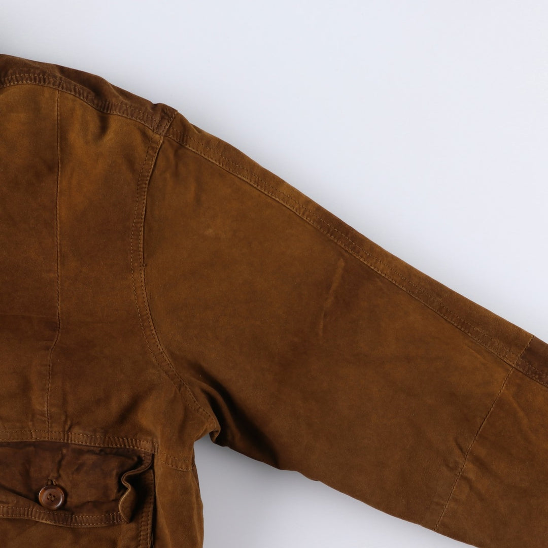VERA PELLE Balster Jacket, Suede Leather Blouson, Men's Size Medium, Vintage unclear brown type Vintage Second Hand