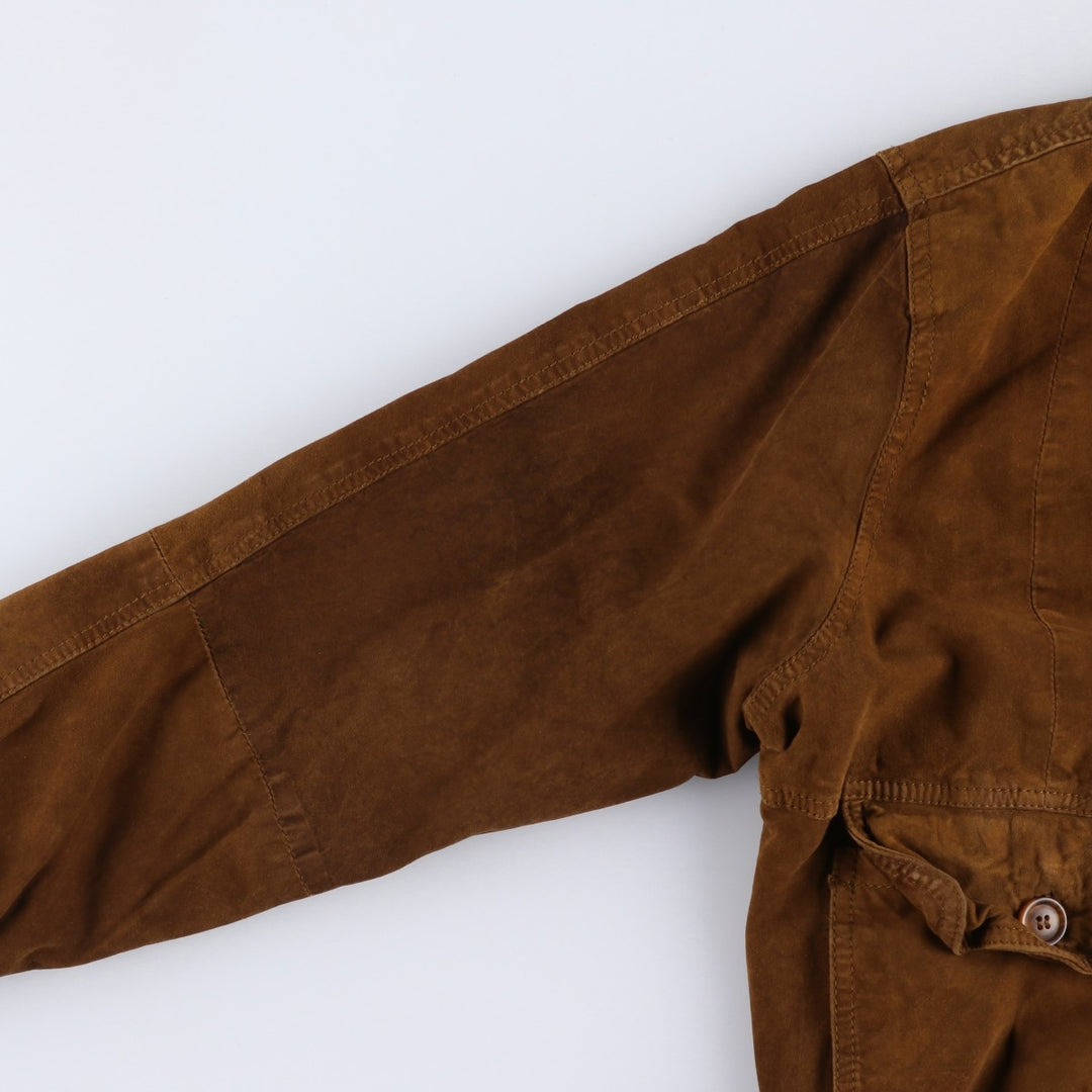 VERA PELLE Balster Jacket, Suede Leather Blouson, Men's Size Medium, Vintage unclear brown type Vintage Second Hand