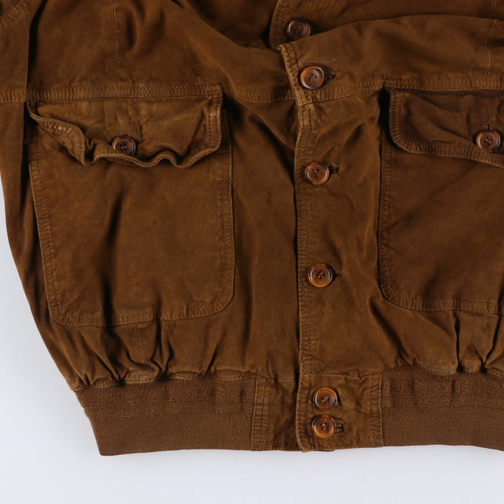 VERA PELLE Balster Jacket, Suede Leather Blouson, Men's Size Medium, Vintage unclear brown type Vintage Second Hand
