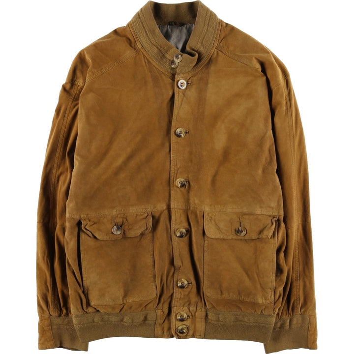 Vintage GILBERTO Balster Jacket, Suede Leather Blouson, Men's Size M Genuine Leather Suede Leather brown type Vintage Second Hand