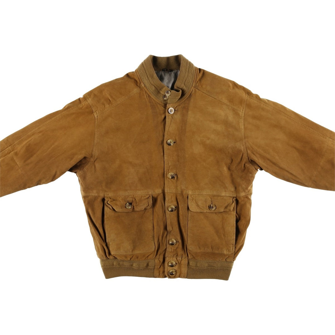 Vintage GILBERTO Balster Jacket, Suede Leather Blouson, Men's Size M Genuine Leather Suede Leather brown type Vintage Second Hand