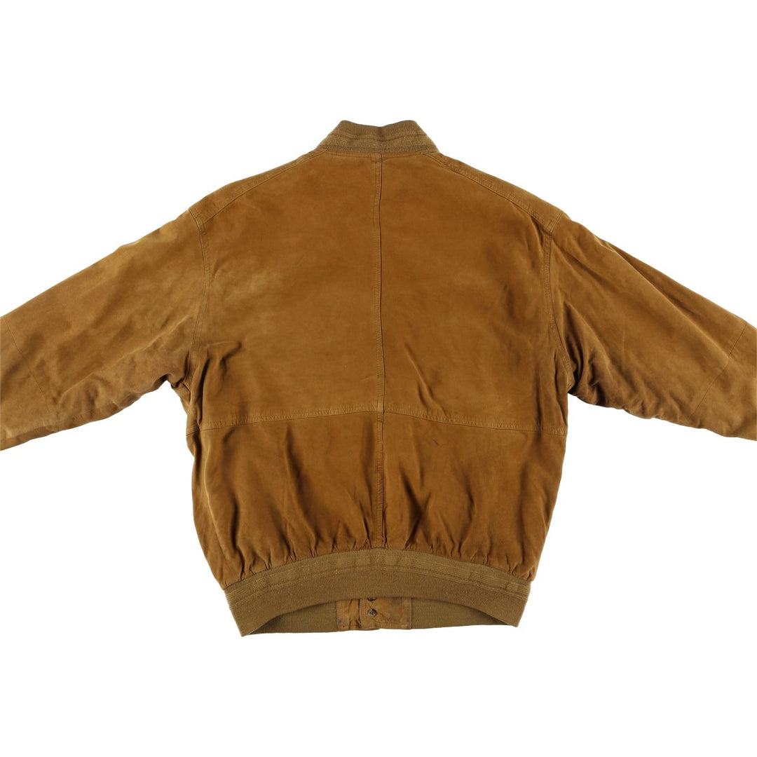 Vintage GILBERTO Balster Jacket, Suede Leather Blouson, Men's Size M Genuine Leather Suede Leather brown type Vintage Second Hand