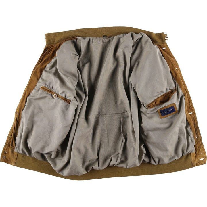 Vintage GILBERTO Balster Jacket, Suede Leather Blouson, Men's Size M Genuine Leather Suede Leather brown type Vintage Second Hand