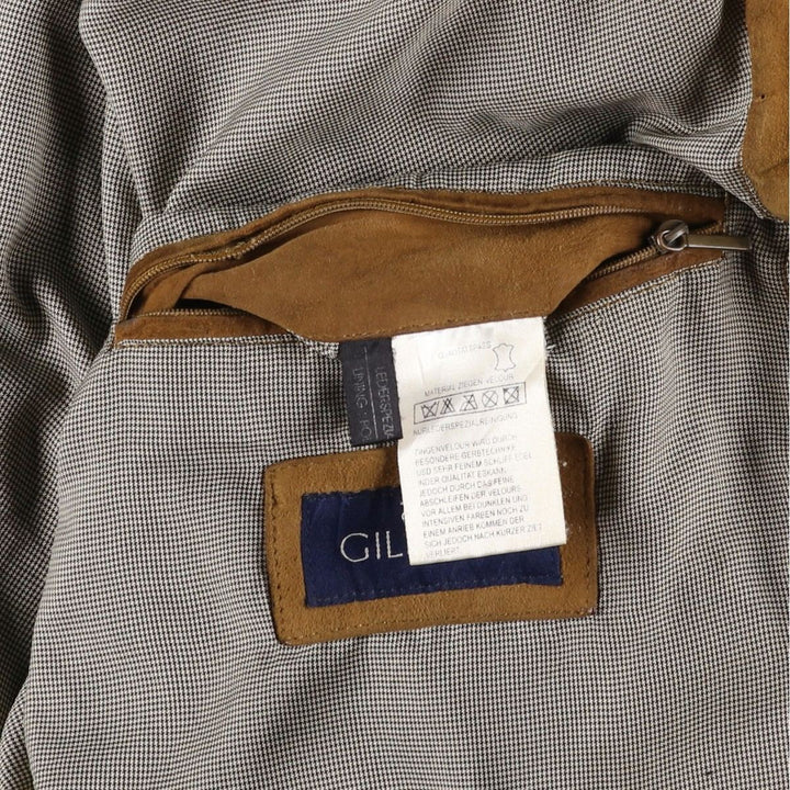 Vintage GILBERTO Balster Jacket, Suede Leather Blouson, Men's Size M Genuine Leather Suede Leather brown type Vintage Second Hand
