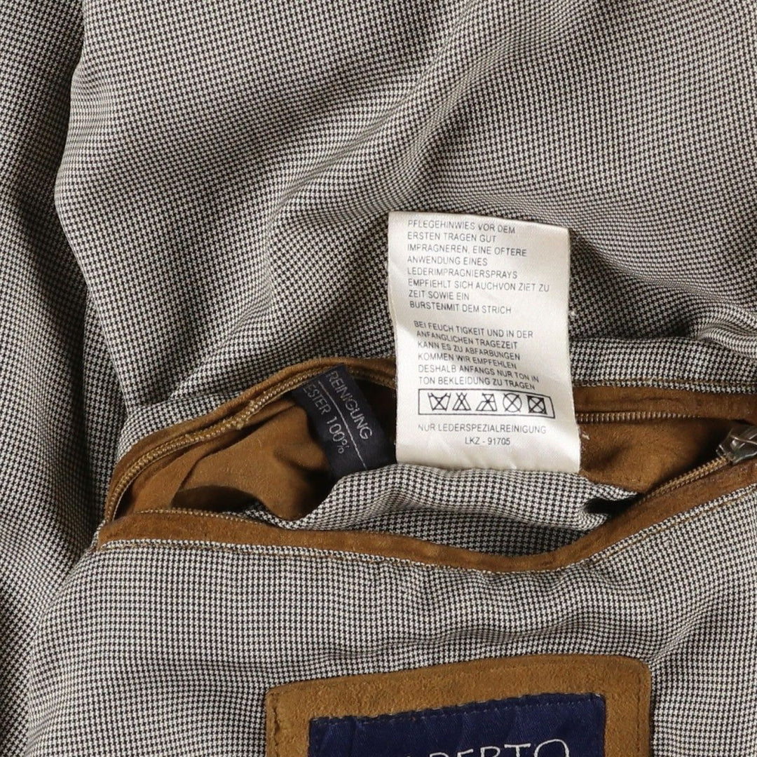 Vintage GILBERTO Balster Jacket, Suede Leather Blouson, Men's Size M Genuine Leather Suede Leather brown type Vintage Second Hand