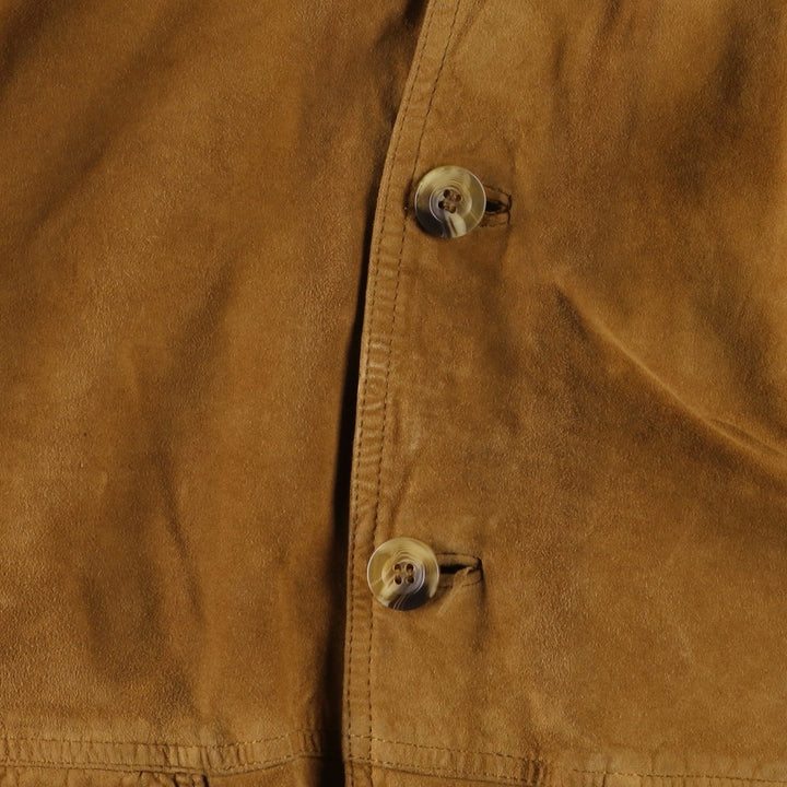 Vintage GILBERTO Balster Jacket, Suede Leather Blouson, Men's Size M Genuine Leather Suede Leather brown type Vintage Second Hand