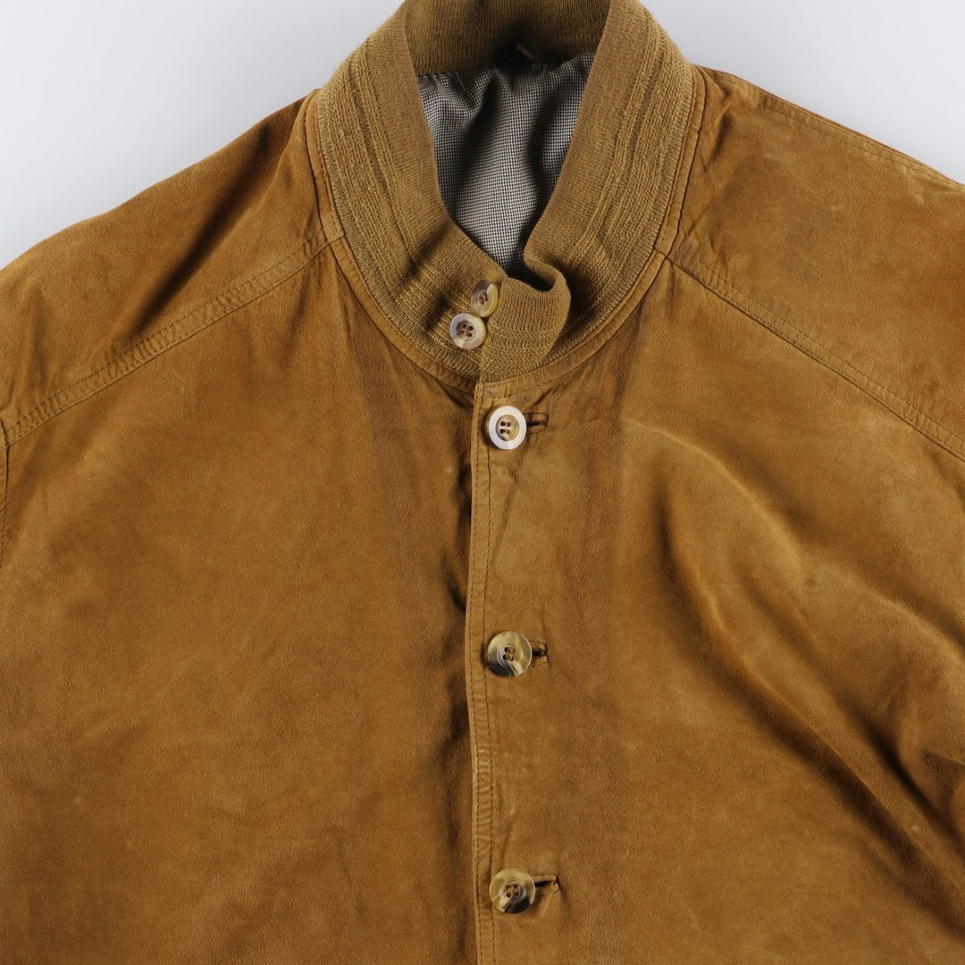 Vintage GILBERTO Balster Jacket, Suede Leather Blouson, Men's Size M Genuine Leather Suede Leather brown type Vintage Second Hand