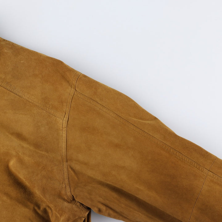 Vintage GILBERTO Balster Jacket, Suede Leather Blouson, Men's Size M Genuine Leather Suede Leather brown type Vintage Second Hand