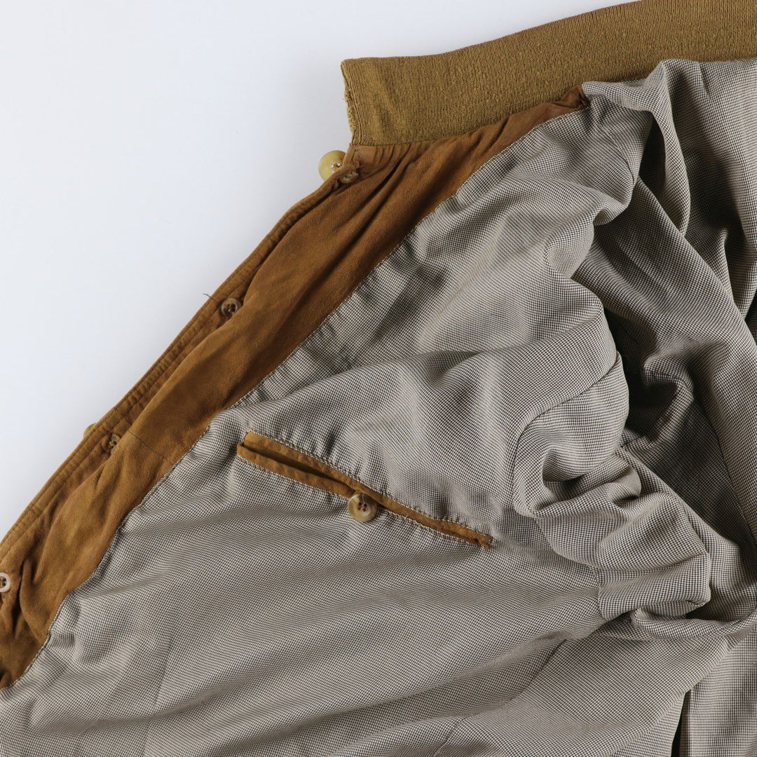 Vintage GILBERTO Balster Jacket, Suede Leather Blouson, Men's Size M Genuine Leather Suede Leather brown type Vintage Second Hand