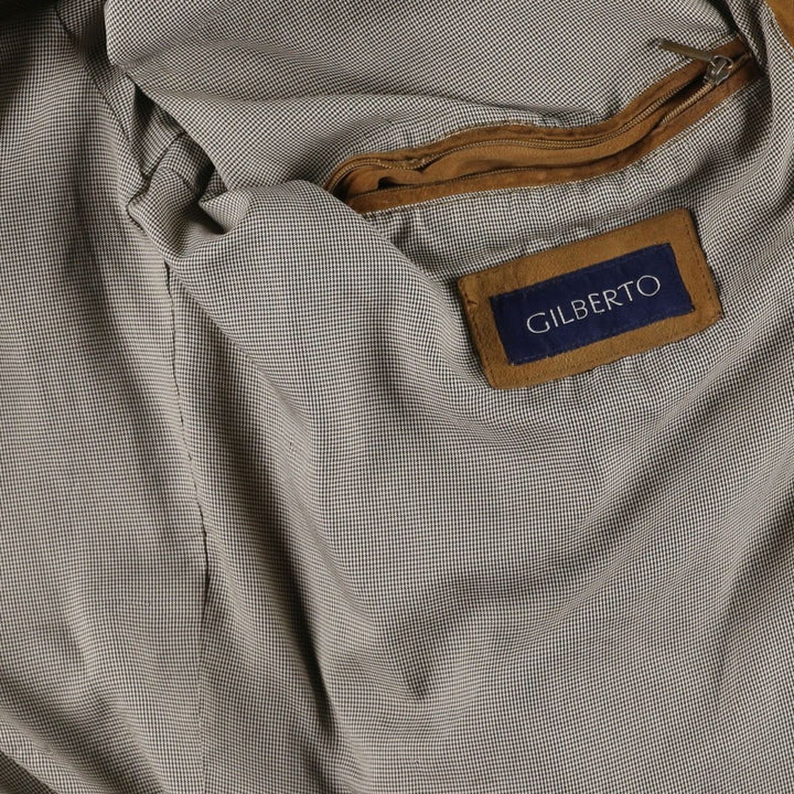 Vintage GILBERTO Balster Jacket, Suede Leather Blouson, Men's Size M Genuine Leather Suede Leather brown type Vintage Second Hand