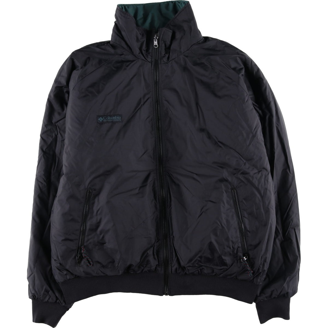 90s-00'S Columbia Reversible Padded Puffer Jacket, Men's XL Nylon Green type dark green Vintage Second Hand