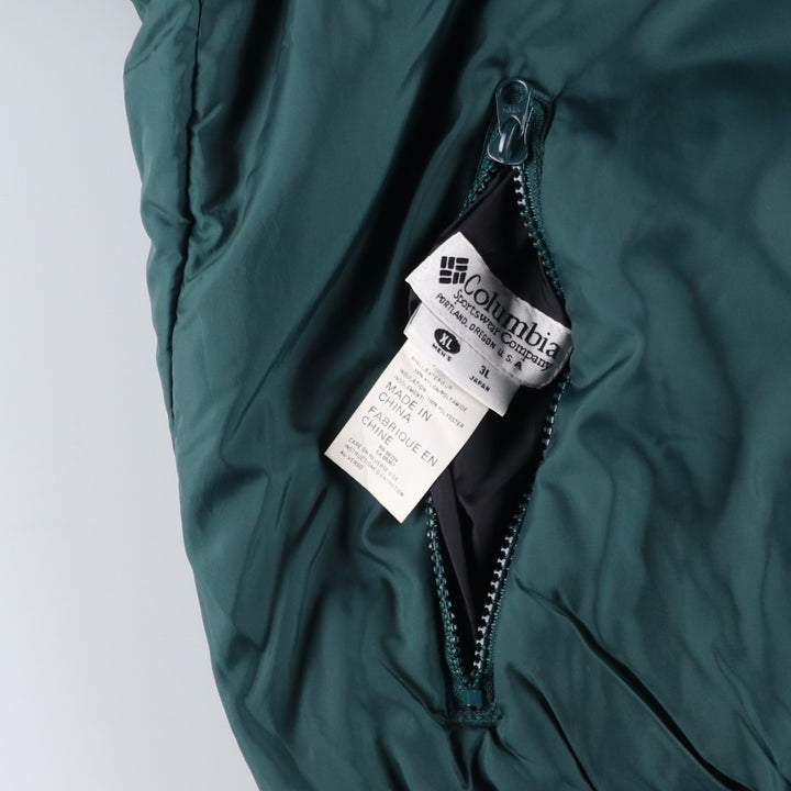 90s-00'S Columbia Reversible Padded Puffer Jacket, Men's XL Nylon Green type dark green Vintage Second Hand