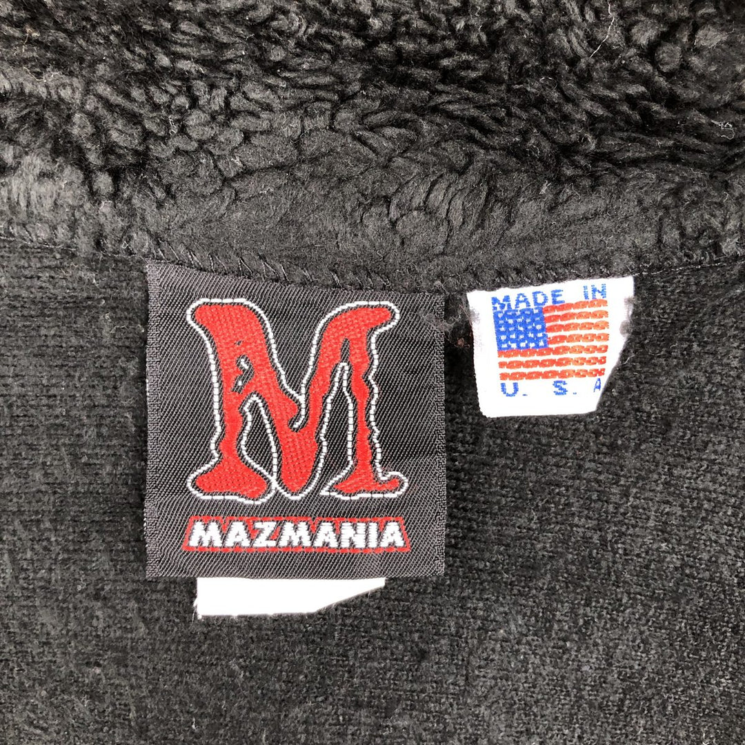 Vintage 90'S MAZMANIA all-over reindeer pattern fleece jacket, made in the USA, size L, men's acrylic black type Vintage Second Hand
