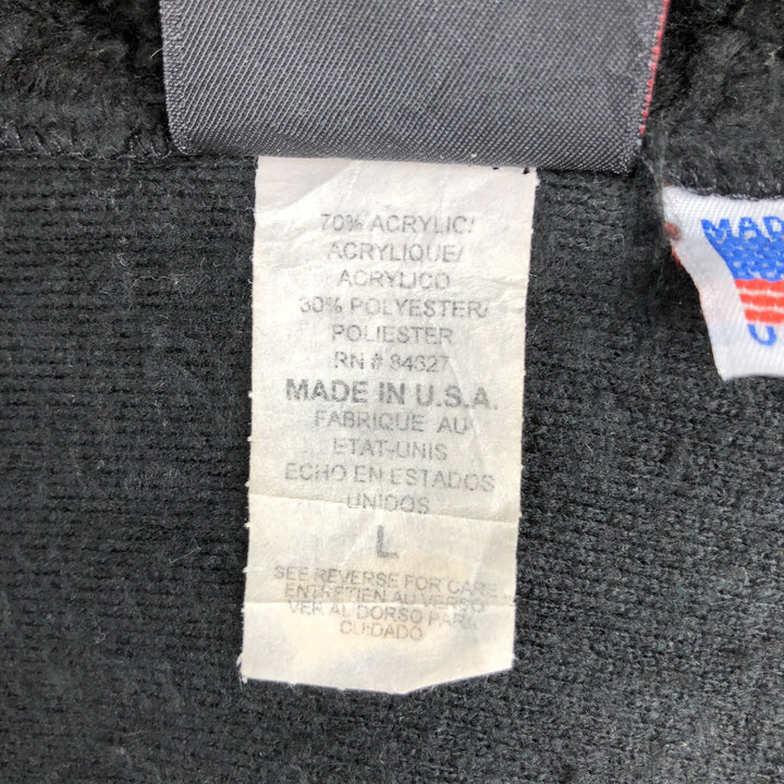 Vintage 90'S MAZMANIA all-over reindeer pattern fleece jacket, made in the USA, size L, men's acrylic black type Vintage Second Hand