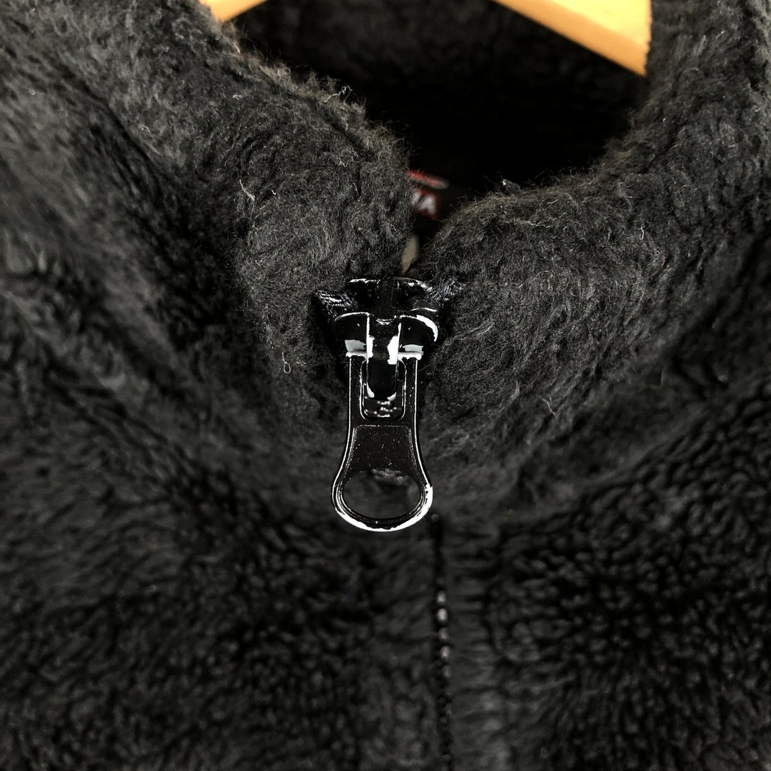 Vintage 90'S MAZMANIA all-over reindeer pattern fleece jacket, made in the USA, size L, men's acrylic black type Vintage Second Hand