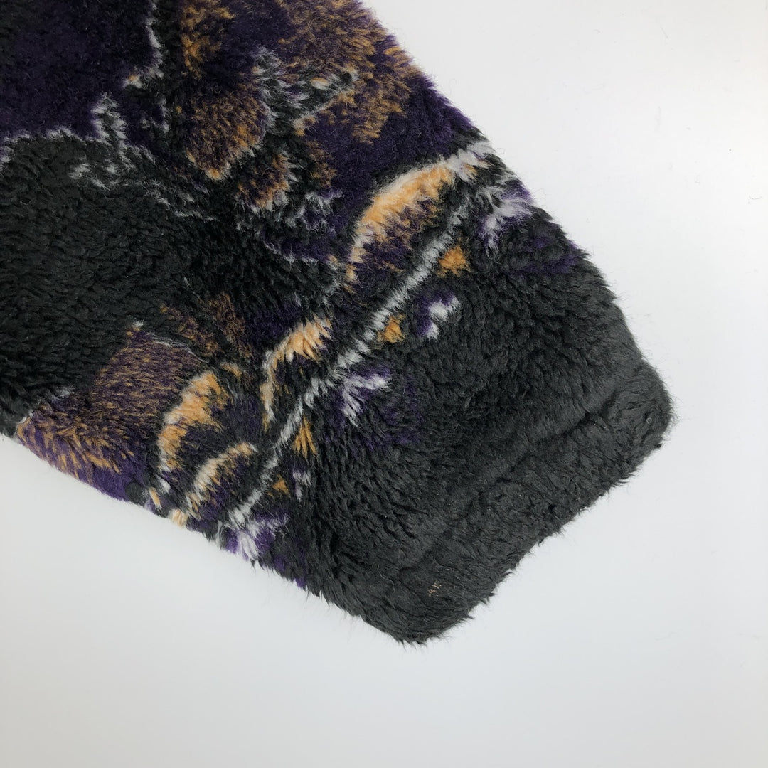 Vintage 90'S MAZMANIA all-over reindeer pattern fleece jacket, made in the USA, size L, men's acrylic black type Vintage Second Hand