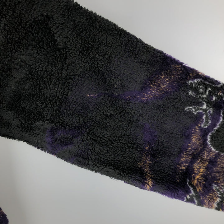 Vintage 90'S MAZMANIA all-over reindeer pattern fleece jacket, made in the USA, size L, men's acrylic black type Vintage Second Hand