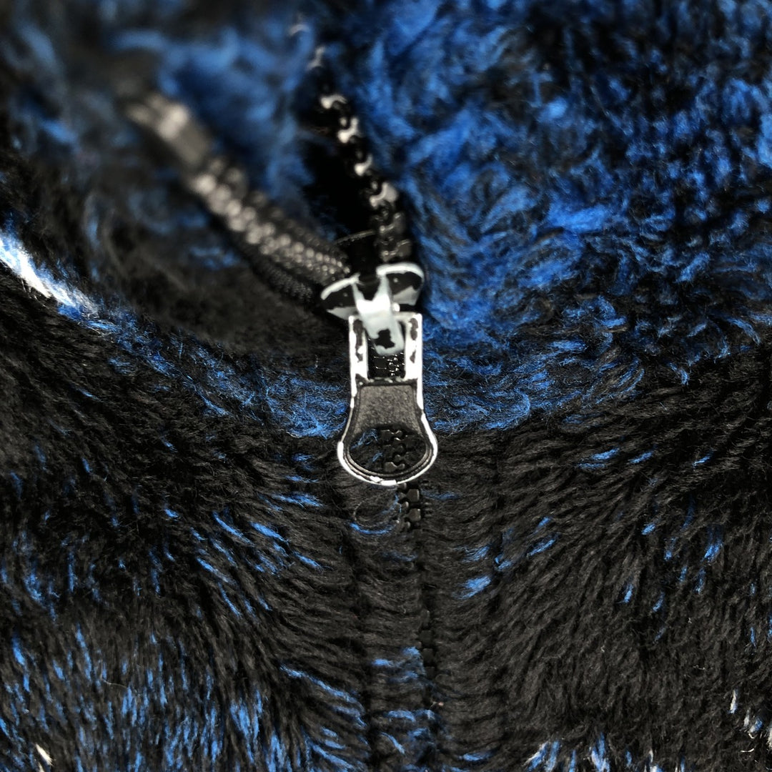 Vintage 90'S MAZMANIA all-over print fleece jacket, made in the USA, size L, men's unclear black type Vintage Second Hand