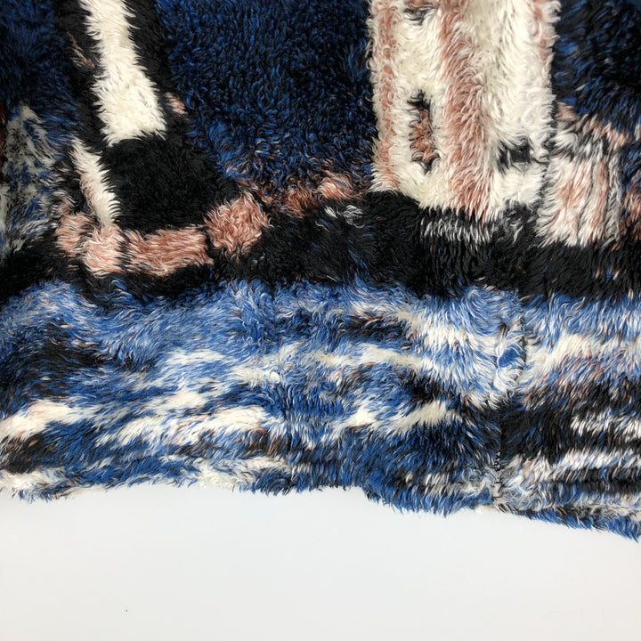 Vintage 90'S MAZMANIA all-over print fleece jacket, made in the USA, size L, men's unclear black type Vintage Second Hand