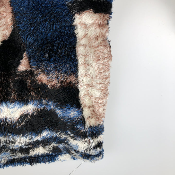 Vintage 90'S MAZMANIA all-over print fleece jacket, made in the USA, size L, men's unclear black type Vintage Second Hand