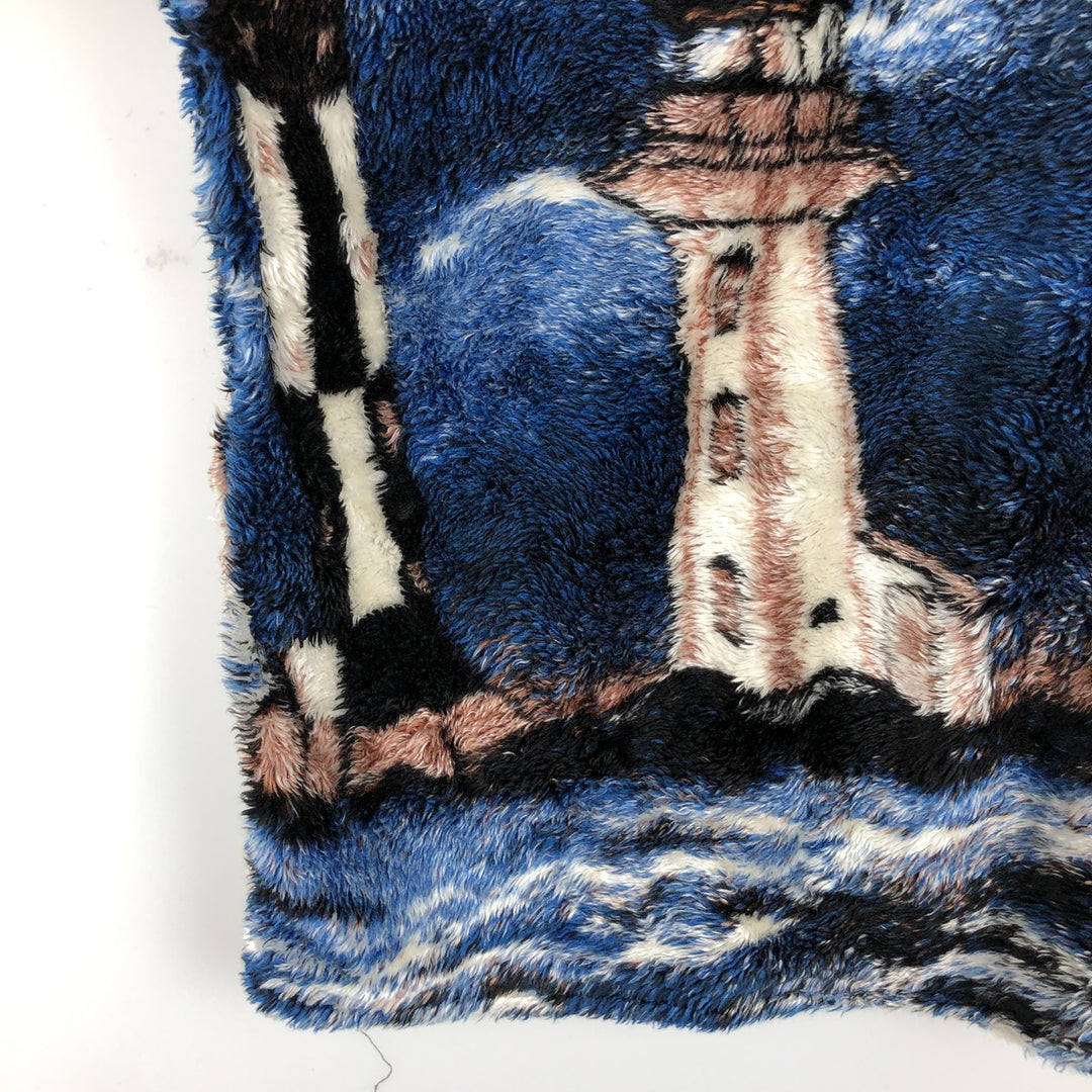 Vintage 90'S MAZMANIA all-over print fleece jacket, made in the USA, size L, men's unclear black type Vintage Second Hand