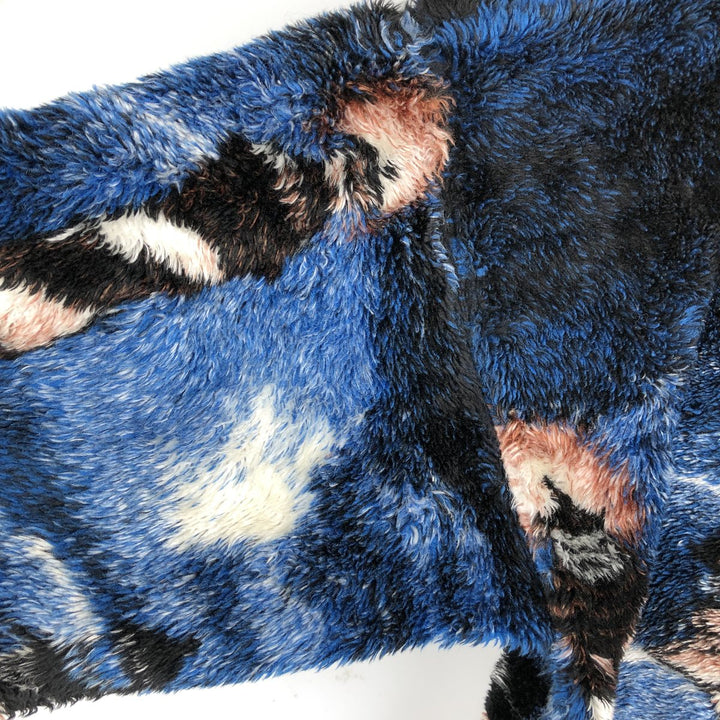 Vintage 90'S MAZMANIA all-over print fleece jacket, made in the USA, size L, men's unclear black type Vintage Second Hand