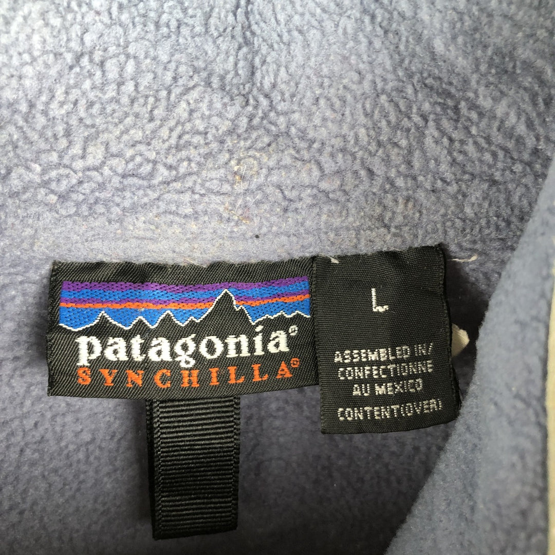 90s-00'S Patagonia Synchilla Fleece Pullover, Men's Size L polyester Blue type light blue Vintage Second Hand