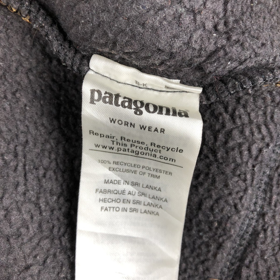 Patagonia Retro Pile Pullover 22811FA19 Half-Zip Pile Jacket, Men's Size L recycled polyester black type Vintage Second Hand