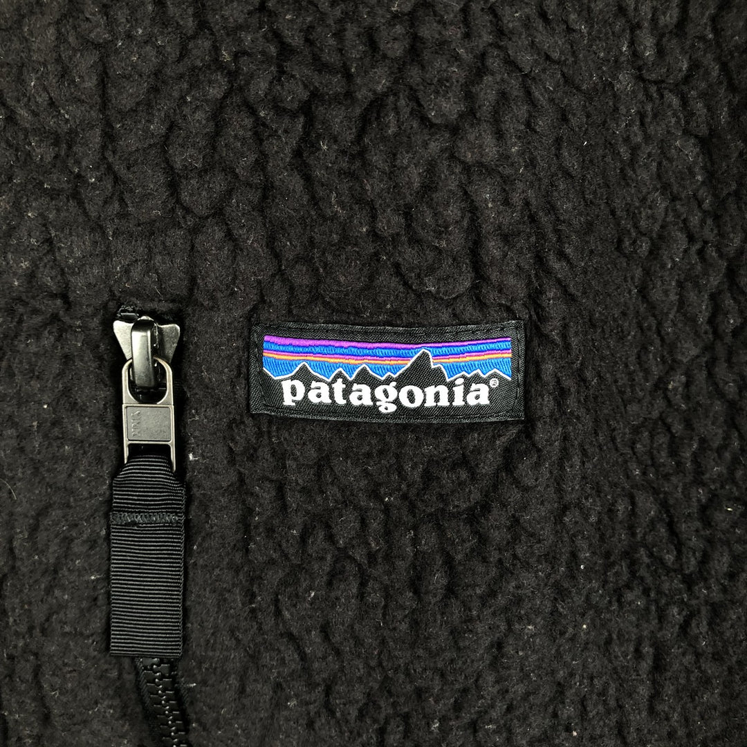 Patagonia Retro Pile Pullover 22811FA19 Half-Zip Pile Jacket, Men's Size L recycled polyester black type Vintage Second Hand