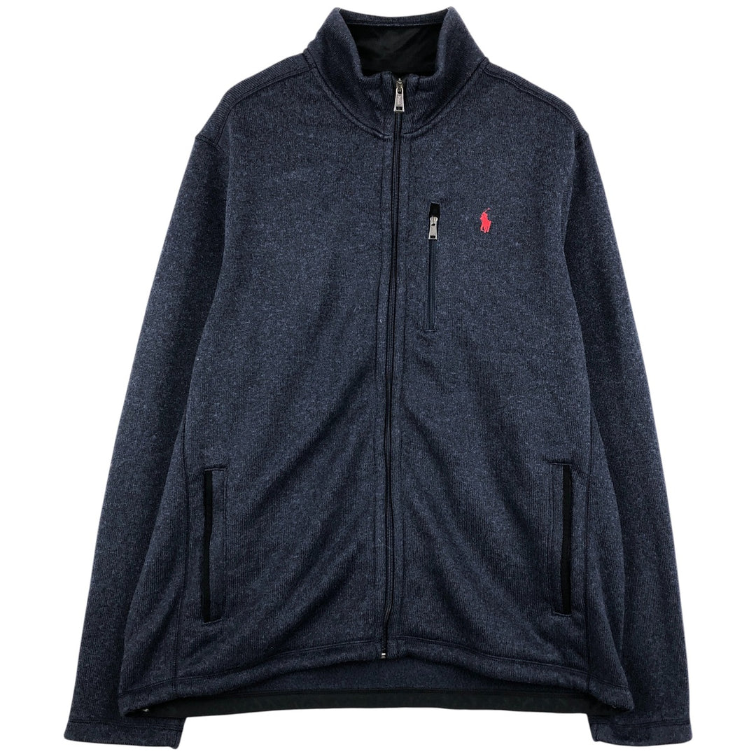 Ralph Lauren POLO RALPH LAUREN fleece jacket, men's size XL polyester navy blue type Vintage Second Hand