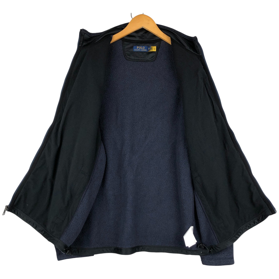 Ralph Lauren POLO RALPH LAUREN fleece jacket, men's size XL polyester navy blue type Vintage Second Hand