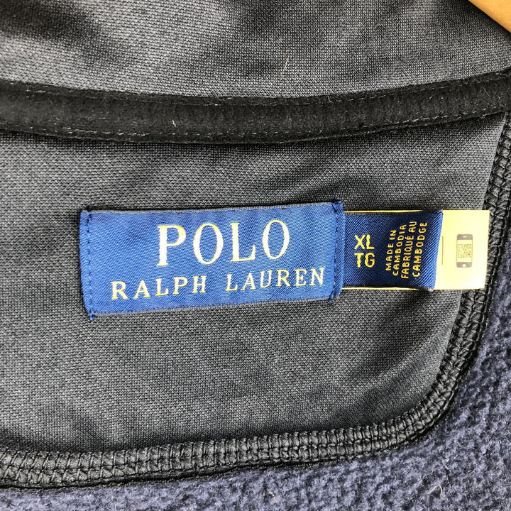 Ralph Lauren POLO RALPH LAUREN fleece jacket, men's size XL polyester navy blue type Vintage Second Hand