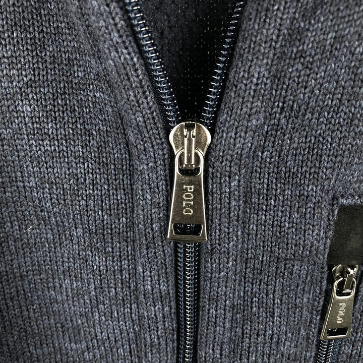 Ralph Lauren POLO RALPH LAUREN fleece jacket, men's size XL polyester navy blue type Vintage Second Hand