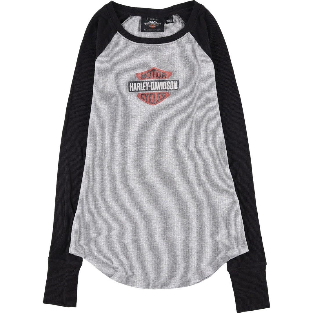 Harley-Davidson Thermal Long T-Shirt, Men's Size Small Modal gray type Vintage Second Hand