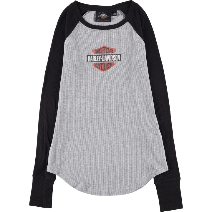 Harley-Davidson Thermal Long T-Shirt, Men's Size Small Modal gray type Vintage Second Hand