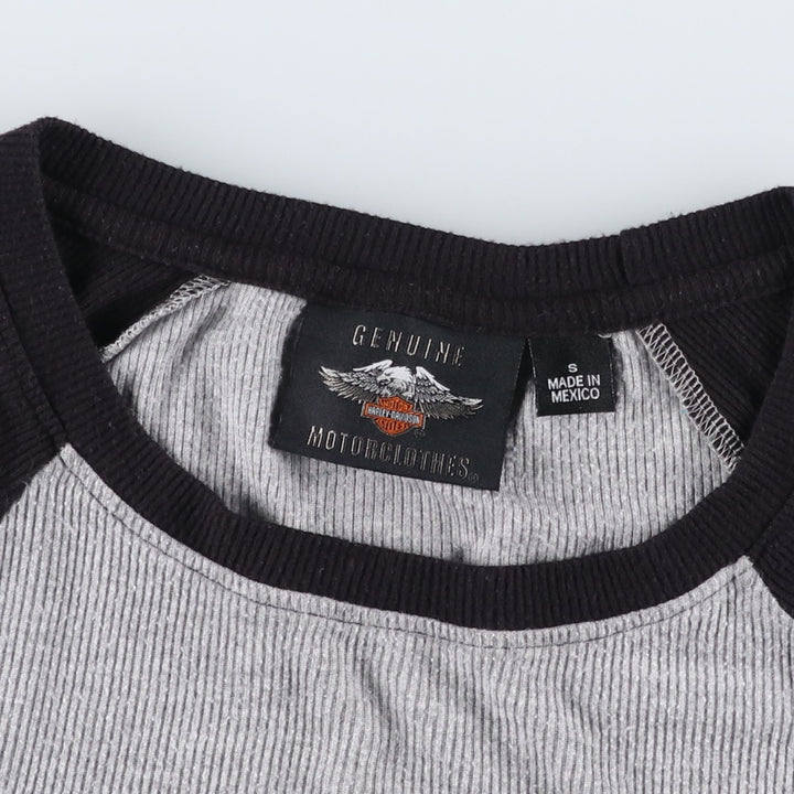 Harley-Davidson Thermal Long T-Shirt, Men's Size Small Modal gray type Vintage Second Hand