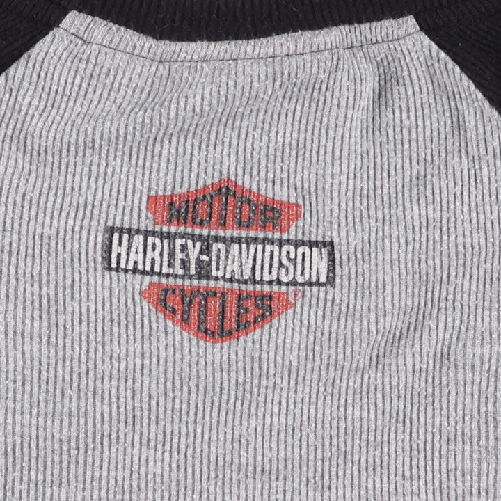 Harley-Davidson Thermal Long T-Shirt, Men's Size Small Modal gray type Vintage Second Hand