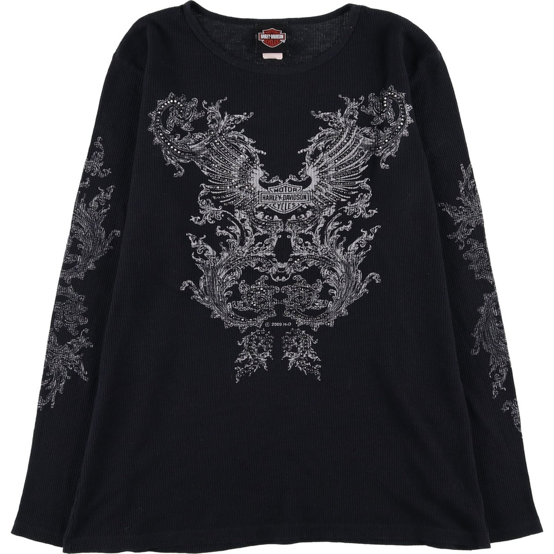 2000'S Harley-Davidson Thermal Long T-Shirt, Men's Size Medium unclear black type Vintage Second Hand