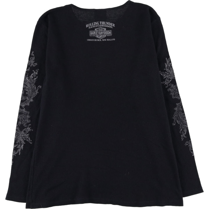 2000'S Harley-Davidson Thermal Long T-Shirt, Men's Size Medium unclear black type Vintage Second Hand