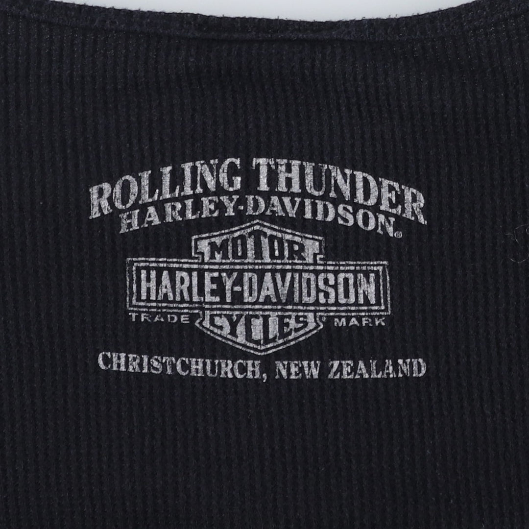 2000'S Harley-Davidson Thermal Long T-Shirt, Men's Size Medium unclear black type Vintage Second Hand
